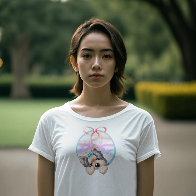 T-shirt KiniArt Yorkie Coquette Design (KiniArt™️ Yorkie coquette design t-shirt)
