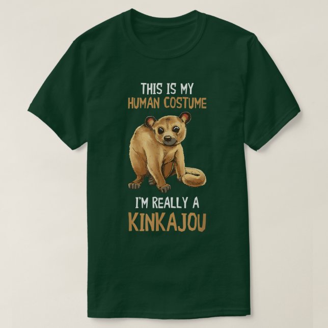 T-shirt Kinkajou Costume humain Nuit Ape Animal Kinkajou L (Design devant)