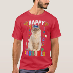 T-shirt Kippah de chat juif Bonne Pâque Matzah Pâque H