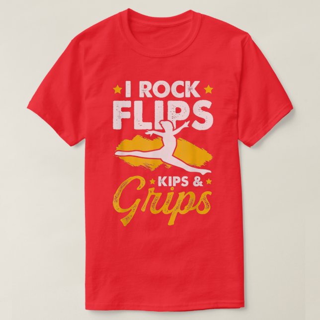 T-shirt Kips De Gymnastique I Flips Rock And Grips (Design devant)