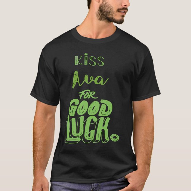 T-shirt Kiss Ava For Good Luck  St Patricks (Devant)
