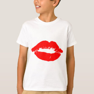 T-shirt Kiss Lips Red Lipstick Losion Passion Valentine