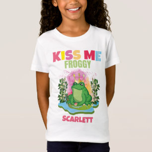 T-Shirt KISS ME FROGGY PERSONNALISÉ COLORÉ FUNNY ENFANTS