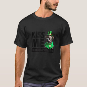 T-shirt Kiss Me I m Pawsome Silver Lab Retriever St Patron