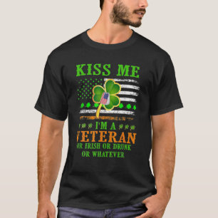T-shirt Kiss Me I'm A Veteran Irish St Patrick's Day Veter