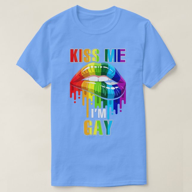 T-shirt Kiss Me Im Gay Homosexuel Pride LGB (Design devant)