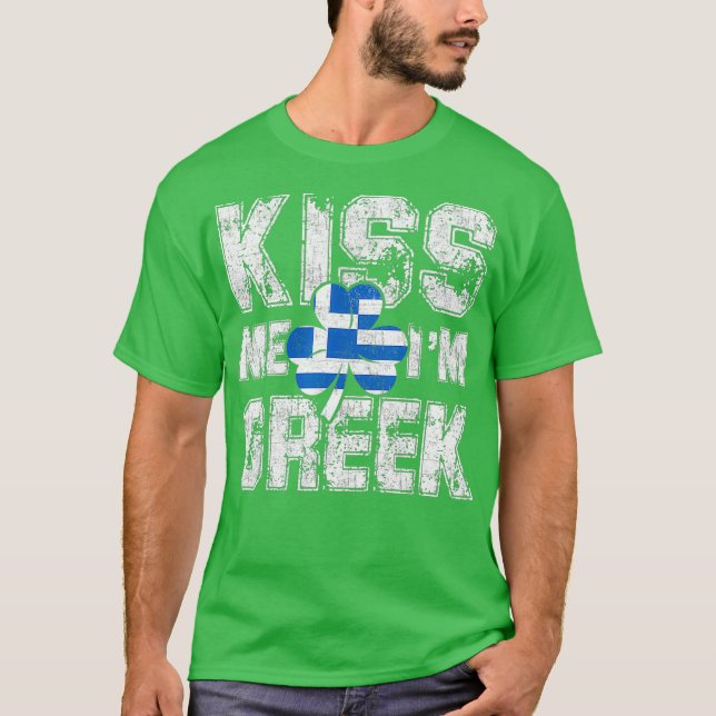 T-shirt Kiss Me Im Grec Great Saint-Patricks Day Cadeau (Devant)