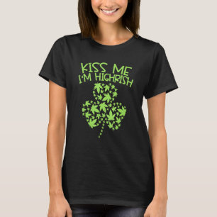T-shirt Kiss Me Im Highrish Jour de la Saint Patrick Weed