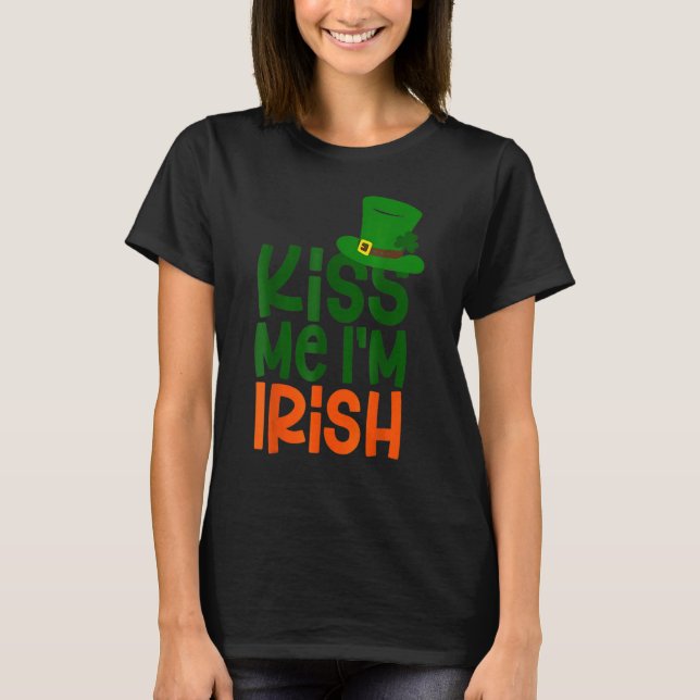 T-shirt Kiss Me I'm Irish Leprechaun Hat St Patricks Day (Devant)