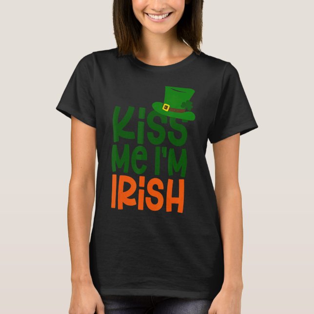T-shirt Kiss Me I'm Irish Leprechaun Hat St Patricks Day (Devant)