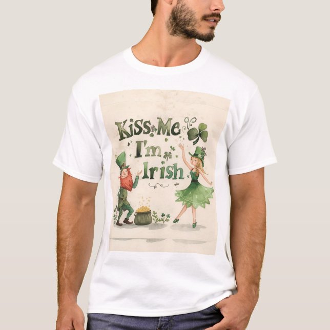 T-shirt Kiss Me I'm Irish T Shirt  (Devant)