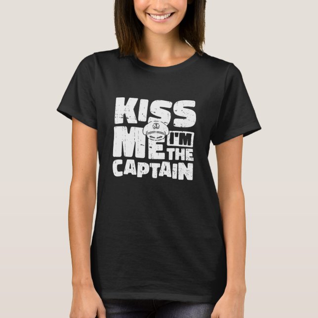 T-shirt Kiss Me Im The Captain Sailing - Sailor St Patrick (Devant)