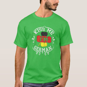 T-shirt Kiss Me Je suis Allemand Drapeau St Patrick's Day 