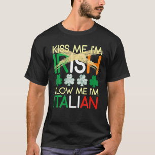 T-shirt Kiss Me Je suis Irlandais Blow Me Je suis Italien