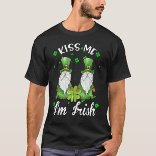 T-shirt Kiss Me Je suis Irlandais Gnome Shamrock C Saint P