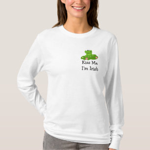 T-shirt Kiss Me Je suis Irlandais - Grenouille verte avec