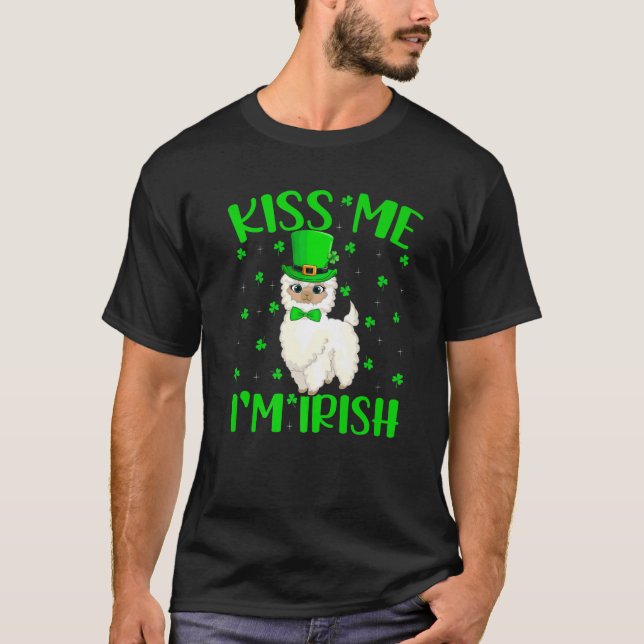 T-shirt Kiss Me Je suis Irlandais Leprechaun Casquette Lla (Devant)
