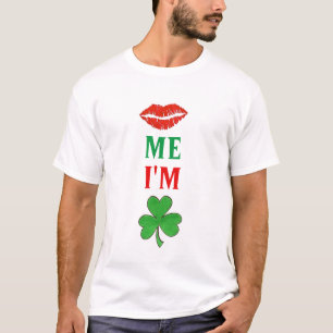 T-shirt Kiss Me Je suis Irlandais Lips Shamrock St. Patric