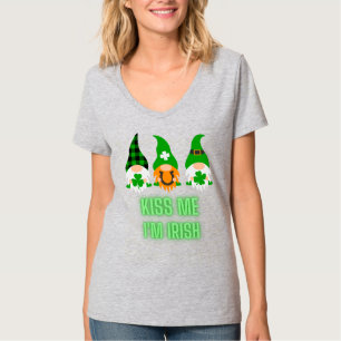T-shirt Kiss Me Je suis Irlandais St. Patrick's Day Gnome 