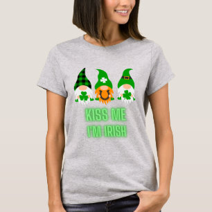 T-shirt Kiss Me Je suis Irlandais St. Patrick's Day Gnome
