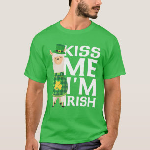 T-shirt Kiss Me Je suis Irlandais St Patrick's Day Llama