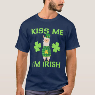 T-shirt Kiss Me Je suis Irlandais St Patrick's Day Llama
