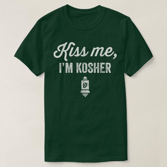 T-shirt Kiss Me Je suis Kosher Funny Juif Hébreu tradition (Design devant)