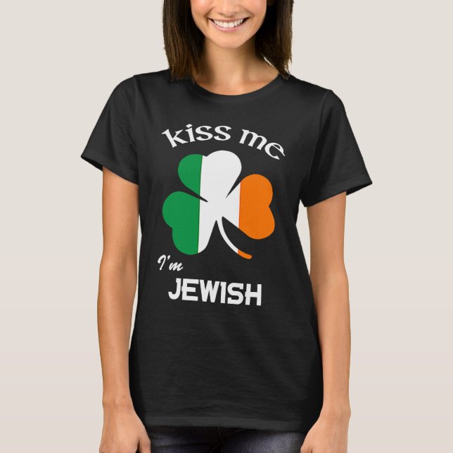 T-shirt Kiss Me Je suis Shamrock juif St Patrick's Day (Devant)