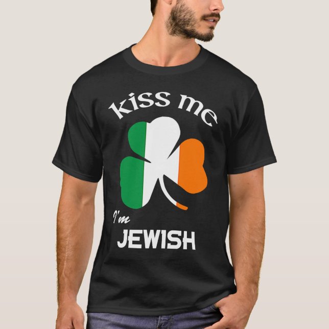 T-shirt Kiss Me Je suis Shamrock juif St Patrick's Day (Devant)