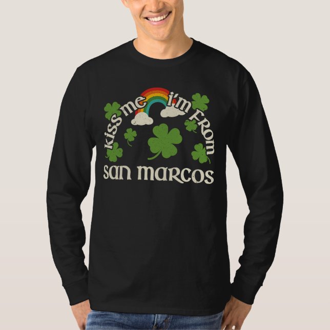 T-shirt Kiss Me Shamrock  City St Patrick's Day San Marcos (Devant)