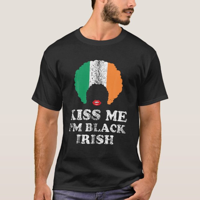 T-shirt Kiss Mee Je suis Blck Irish History Funny St patri (Devant)