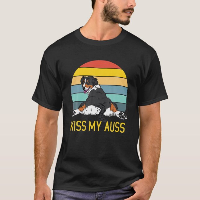 T-shirt Kiss My Auss Dog Australian Shepherd (Devant)