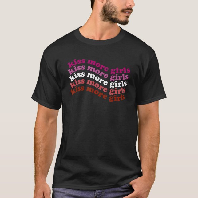 T-shirt Kiss Plus Filles Lesbiennes LGBT Pride Fille Amour (Devant)