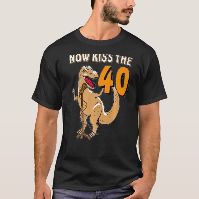 T-shirt KISS THE 40 Dino Quarante Anniversaire Premium (Devant)