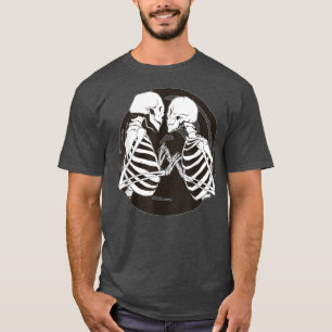 T-shirt Kisser Skeletons Cottagecore esthétique Grunge Fai