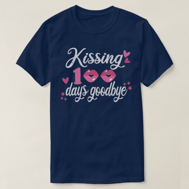 T-shirt Kissing 100 Jours Adieu pour enseignant PréSchool  (Design devant)