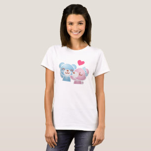 T-shirt Kissing Bears mignon et Kawaii