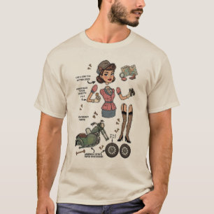 T-shirt Kit d'aventure de poupées en papier de style vinta