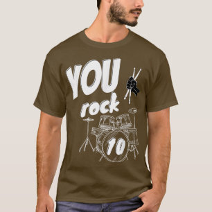 T-shirt Kit de batterie 10e anniversaire pour garçons et f