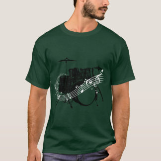 T-shirt Kit de batterie Batteur Groupe Instrument de musiq