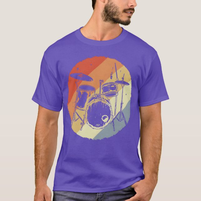 T-shirt Kit de batterie Retro friend (Devant)