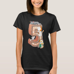 T-shirt Kit de fête d'anniversaire des cinq 5 ans de chat