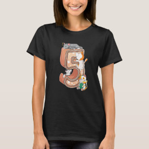 T-shirt Kit de fête d'anniversaire des cinq 5 ans de chats