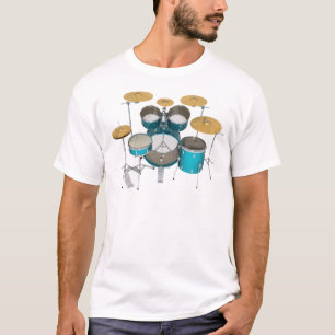 T-shirt Kit de tambour d'Aqua/turquoise :