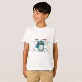 T-shirt Kit de tambour d'Aqua/turquoise : (Devant entier)