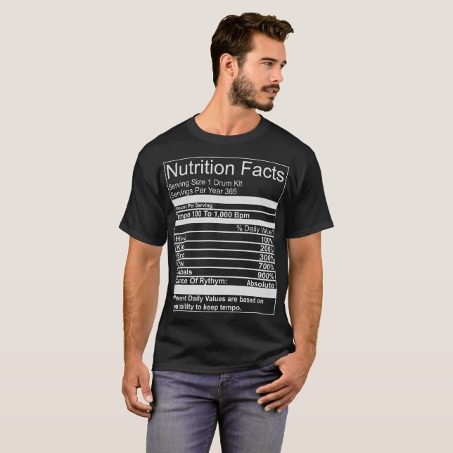 T-shirt Kit de tambour de faits de nutrition (Devant entier)