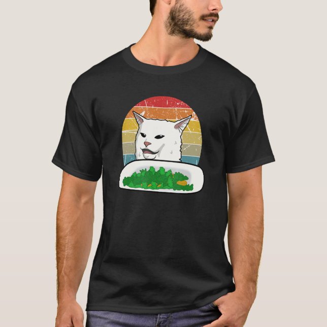 T-shirt Kit de Vegan pour Mème Internet de Chat Confus qui (Devant)