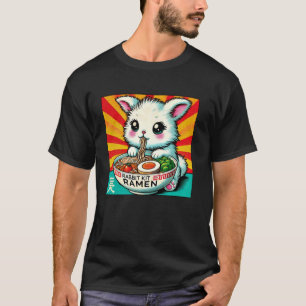 T-shirt Kit Pop Art Japonais Timbre Nouilles Lapin 