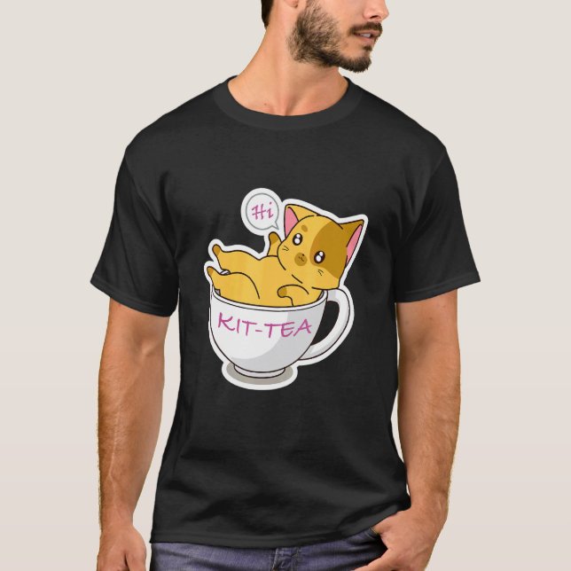 T-shirt Kit Tea Cat  Mignon Et  Chat 5 (Devant)