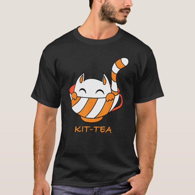 T-shirt Kit Tea Chat Mignon Et Chat 7 (Devant)